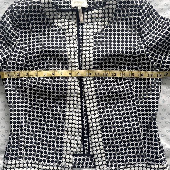 Laundry by Shelli Segal Navy and White Women's Size 6 Open Front Blazer - Picture 4 of 7
